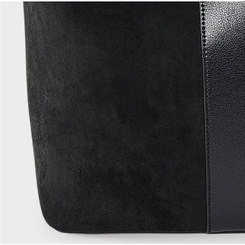 A NEW DAY | BLACK VEGAN LEATHER AND SUEDE PURSE